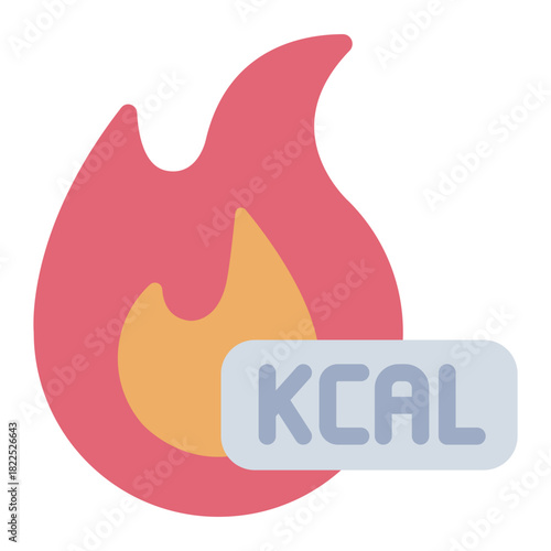 calories burn flat icon. flame energy. weight control. health routine