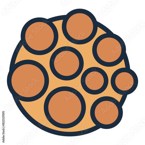adipose tissue filled line icon. fat cluster. cell mass. body biology