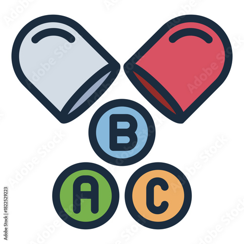 vitamins filled line icon. nutrient group. supplement pills. Pharmacy