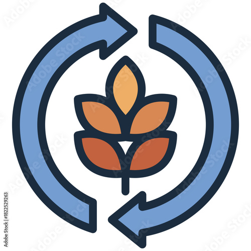 carbohydrate metabolism filled line icon. grain cycle. Food and healthcare