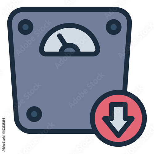 weight loss filled line icon. body reduce. fat control. Scale down