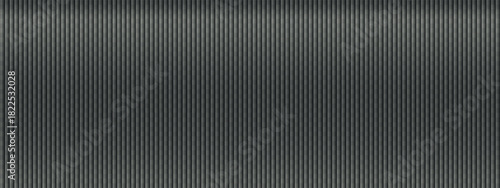 Ribbed, gradient texture of glass. Realistic, vertical lined glass effect isolated on transparent background