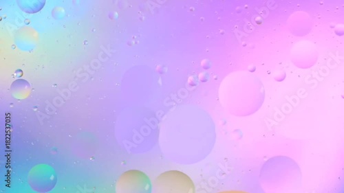 Soft Pastel Iridescent Bubbles Floating in Liquid - Dreamy Abstract Background
