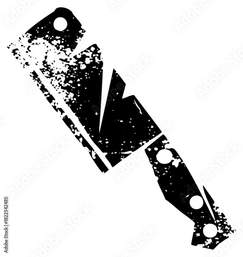 Butcher knife texture in a distressed illustration