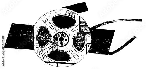 Film Reel Illustrates Retro Cinema Culture