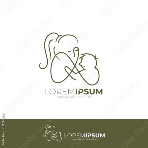 logo of mother and baby being embraced with affection