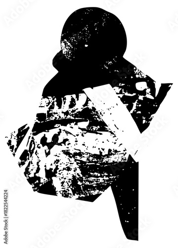 Man contemplates grief in texture