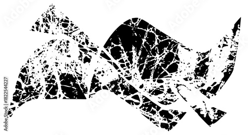 Bird flies dynamically in abstract landscape