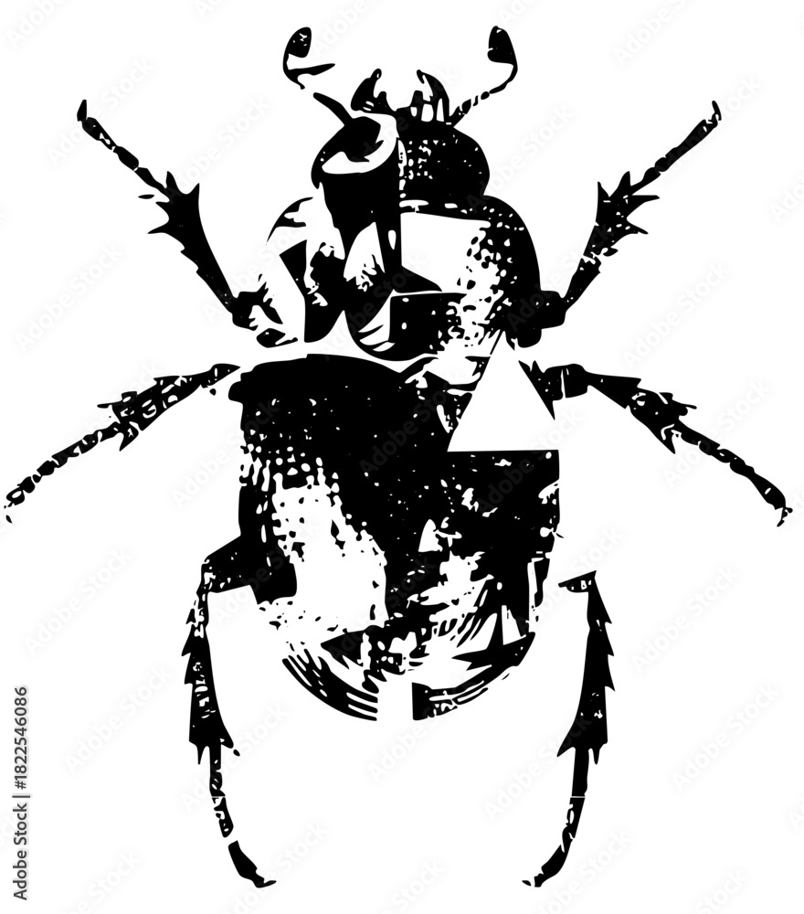Fototapeta premium Beetle illustrates detail in graphic design