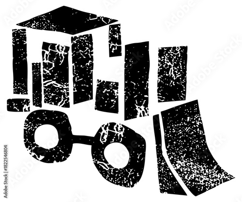 Typography Constructs Distressed Message in Abstract Composition