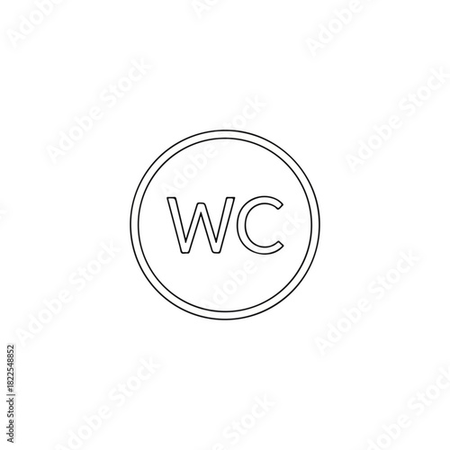 Restroom sign indicates location of facilities, making it universally understood. Symbol of restroom provides clear direction and identifies public restroom for ease of use.