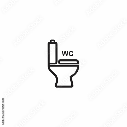 Simple toilet bowl graphic for bathroom designs. Simple toilet bowl graphic for plumbing installations, with water closet seat. Elegant simple toilet bowl graphic for architectural projects,