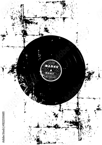 Vinyl record scratches texture in grunge