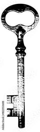 Antique Key Illustrates Security in Vintage Design