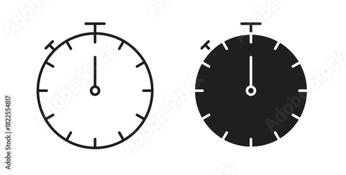 Timer icon with editable stroke. Thin Line and flat icons for UI designs