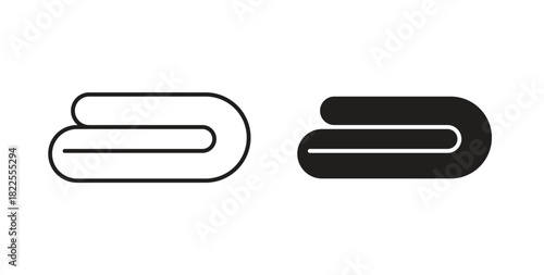 Towel icon with editable stroke. Thin Line and flat icons for UI designs