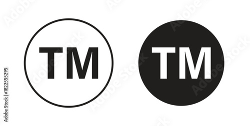 Trademark icon with editable stroke. Thin Line and flat icons for UI designs