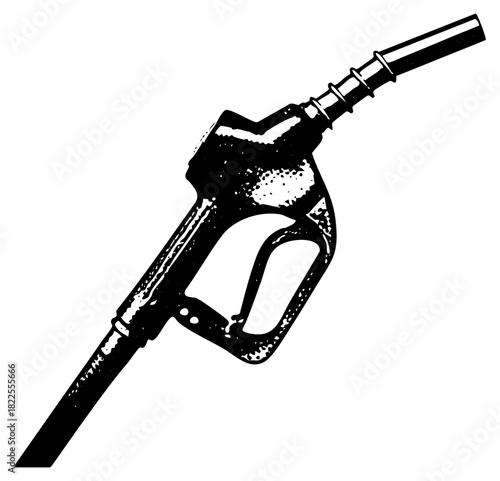Fuel nozzle at gas station