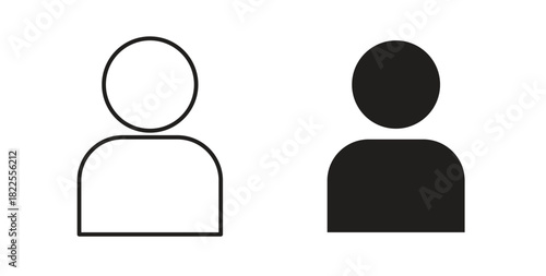 User icon with editable stroke. Thin Line and flat icons for UI designs