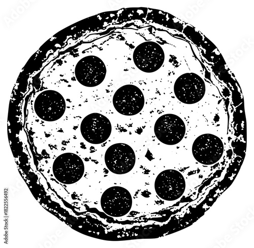 Pizza Illustrates Pepperoni Arrangement for Food