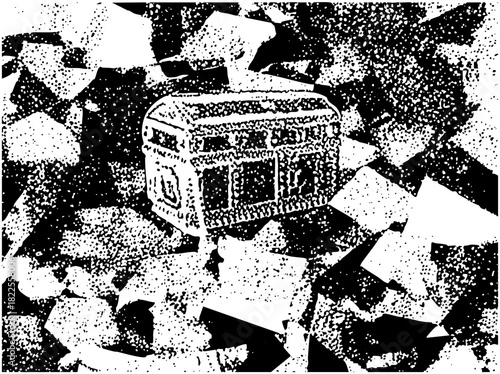 Treasure chest radiates antiquity in a pirate setting