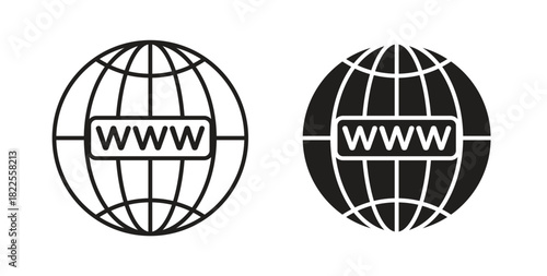 Website icon with editable stroke. Thin Line and flat icons for UI designs