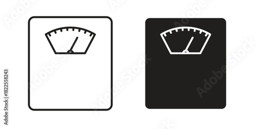 Weight scale icon with editable stroke. Thin Line and flat icons for UI designs