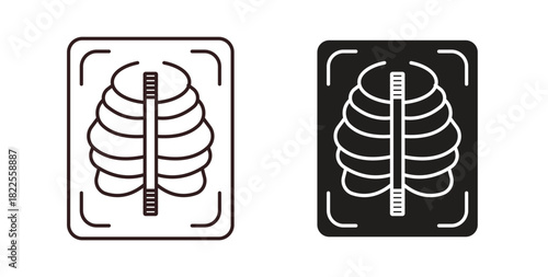 X-ray scan icon with editable stroke. Thin Line and flat icons for UI designs