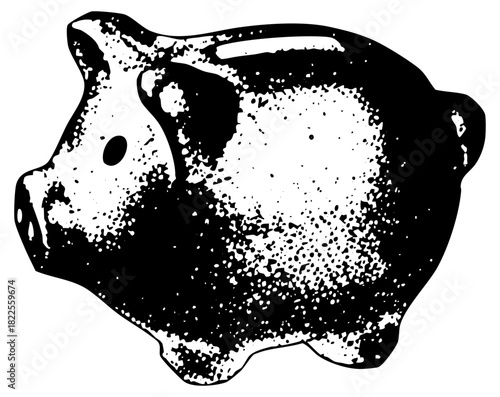 Piggy bank savings in a financial concept