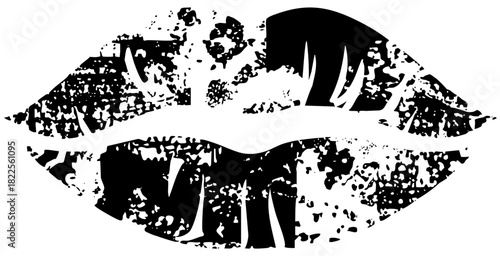 Lips imprint reveals passion in beauty cosmetics