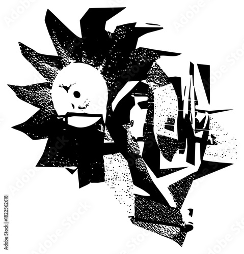 Punk Portrait Expresses Rebellion in Street Art