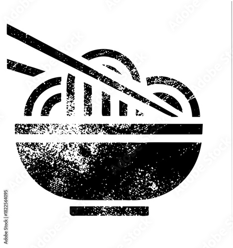 Ramen Bowl Presents Textured Illustration for Food Culture