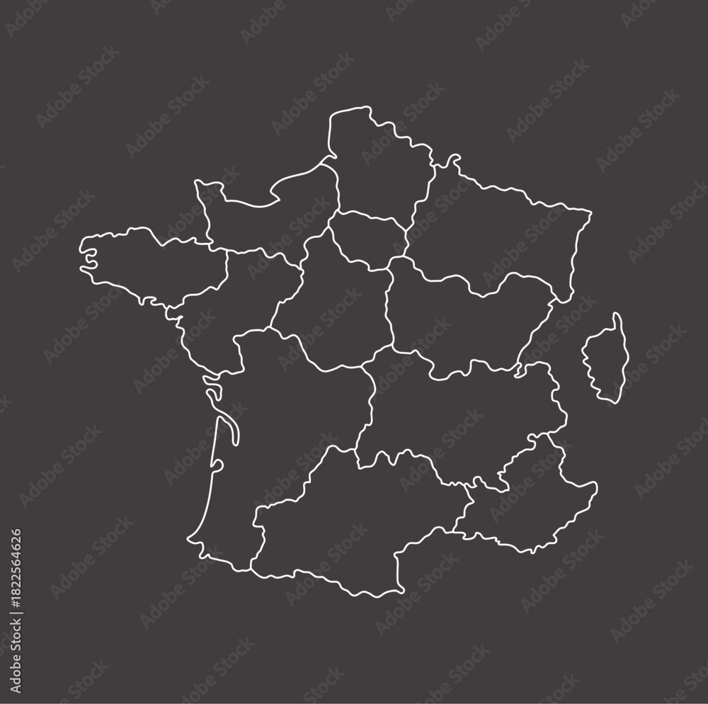 Fototapeta premium Map of France with border 