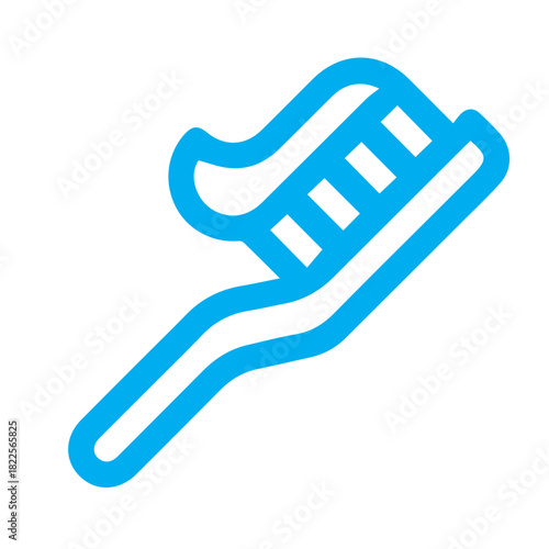 Toothbrush with Paste Icon