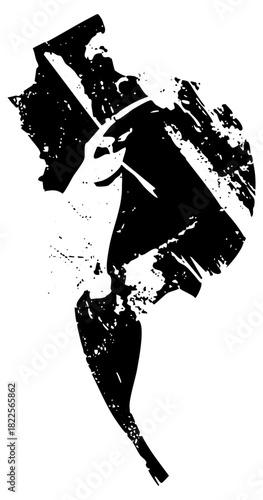 Protester Raises Flag in Demonstration