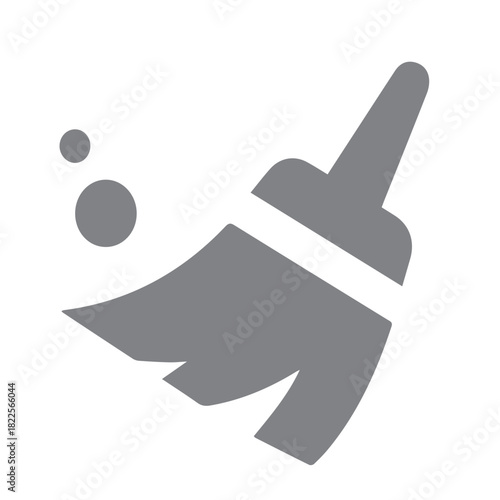 Broom sweeping icon