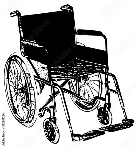 Wheelchair stands isolated illustration