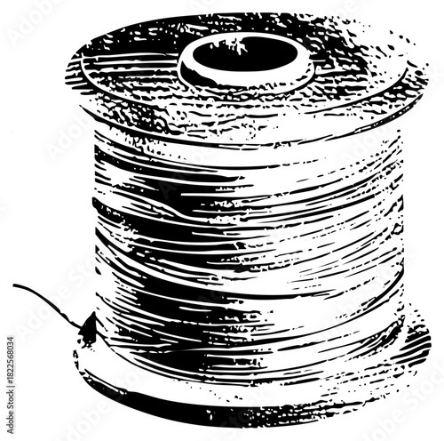 Thread Spool Illustrates Craftsmanship in Textile Design