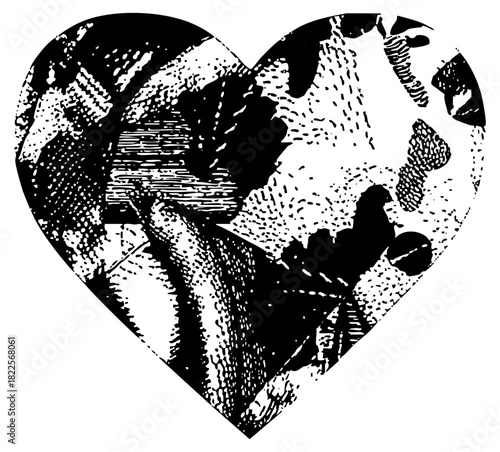 Couple Embracing within Heart Shape