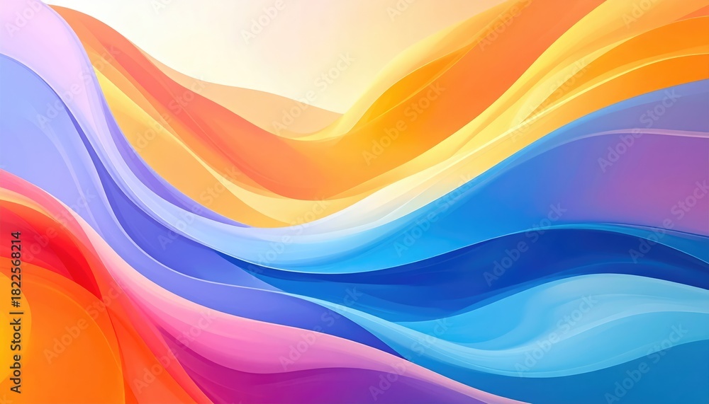 Fototapeta premium Abstract colorful flowing ribbons. The dynamic composition uses a spectrum of vibrant colors to create a sense of movement and energy