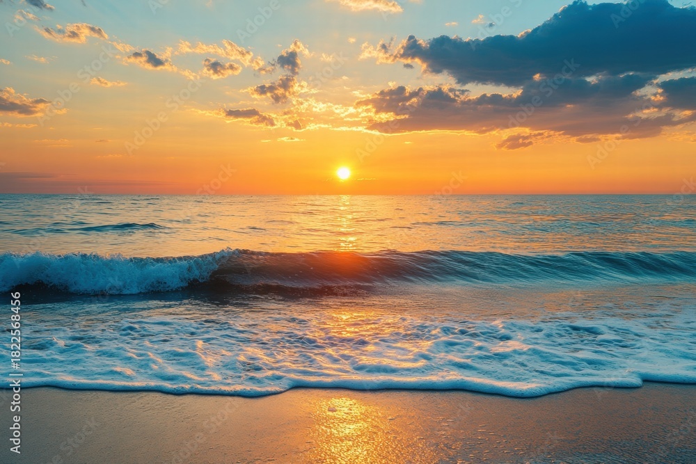 Fototapeta premium Soft pastel sunset reflecting on ocean water