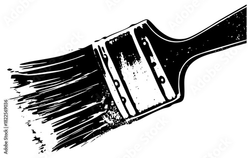 Paintbrush Applies Texture in Artistic Illustration