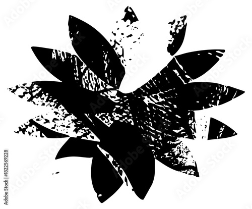 Leaf Illustrates Grunge Texture for Botanical Design