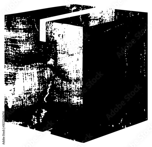 Abstract Cube Reveals Interior Space Texture