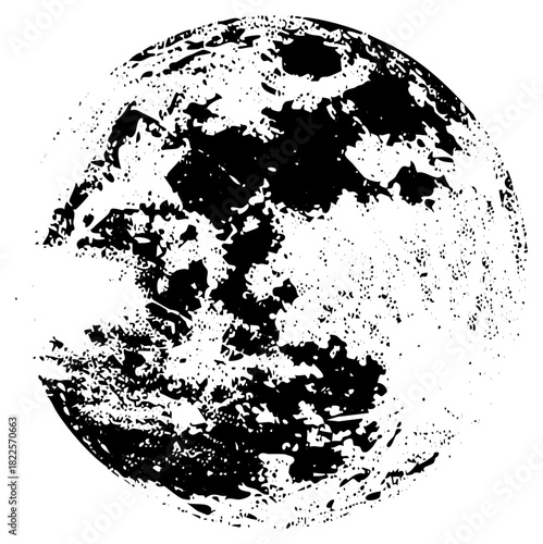 Full moon radiates texture in a night sky