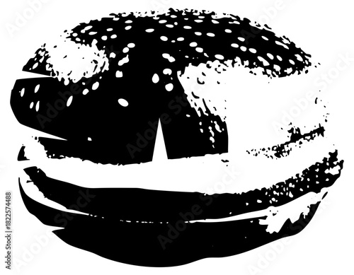 Hamburger Explodes with Flavor in a Fast Food Setting