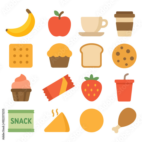 Culinary Collage: A vibrant assortment of diverse foods, from sweet fruits and baked goods to savory snacks, offering a delightful visual feast for culinary enthusiasts.