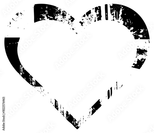Heart Shape Reveals Affection in Distressed Texture