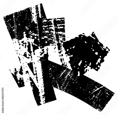 Abstract Shapes Compose Distressed Texture for Graphic Design