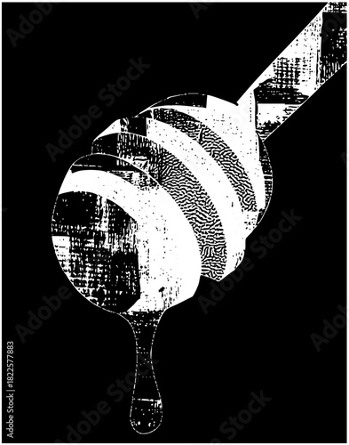 Honey jar pours liquid striped